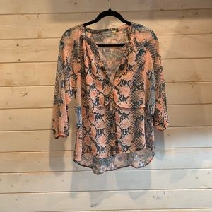 FIGUEROA&flower | Sheer Pink & Blue Blouse